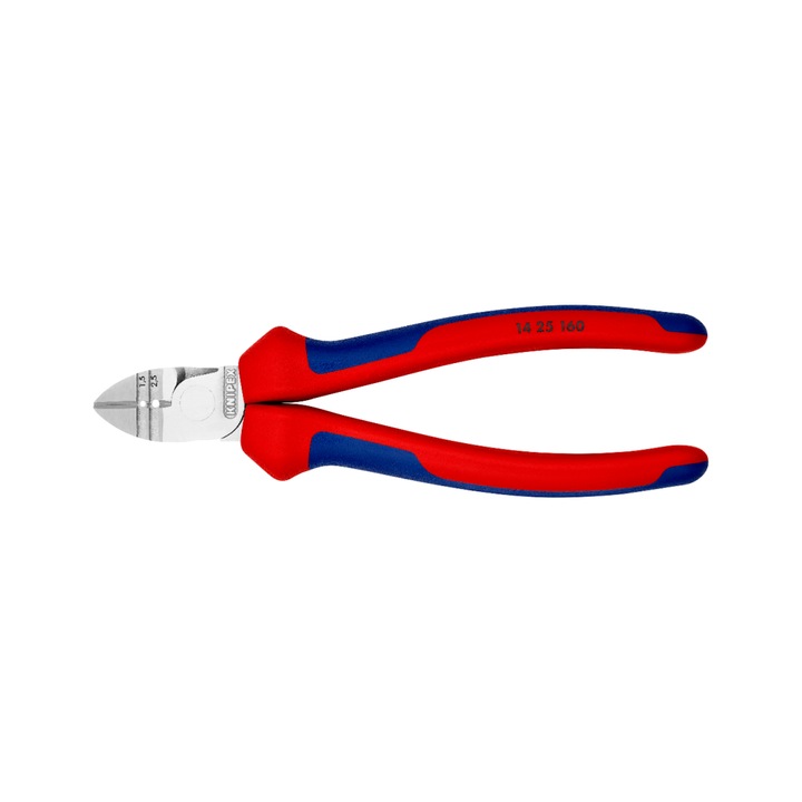 Cleste Sfic pentru dezizolat cu parghie ridicata, cromat, manere multicomponent, 160 mm, KNIPEX 14 25 160