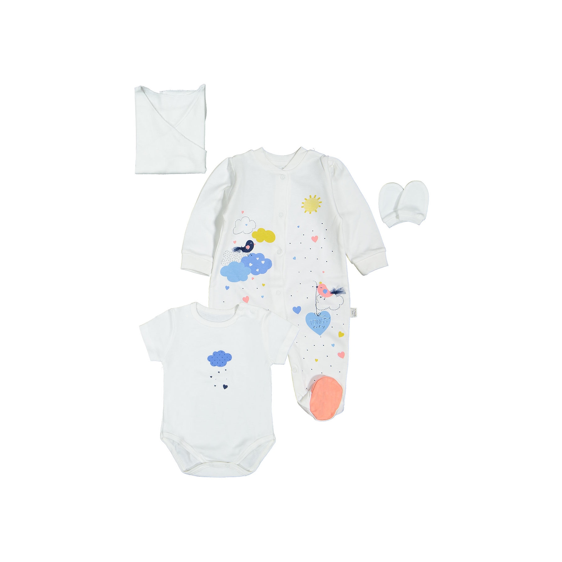 Комплект от 10 части за новородено Птичета, Tong baby, 03 месеца eMAG.bg