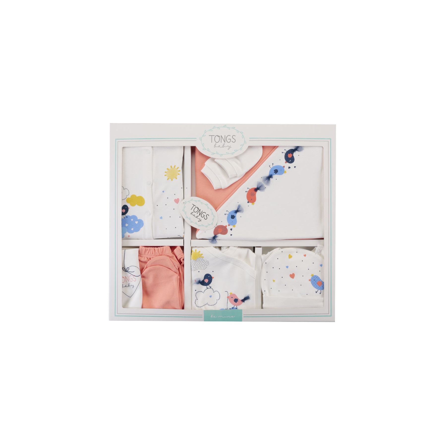 Комплект от 10 части за новородено Птичета, Tong baby, 03 месеца eMAG.bg