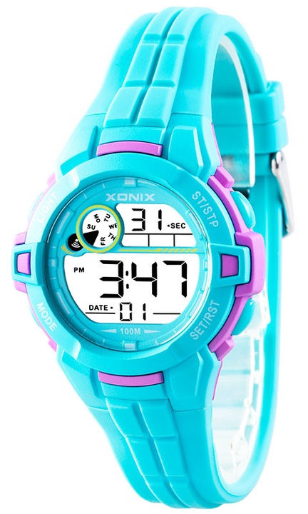 Ceas dama Xonix, functii sport, alarma, iluminare de fundal, rezistenta la apa 10 ATM, Albastru