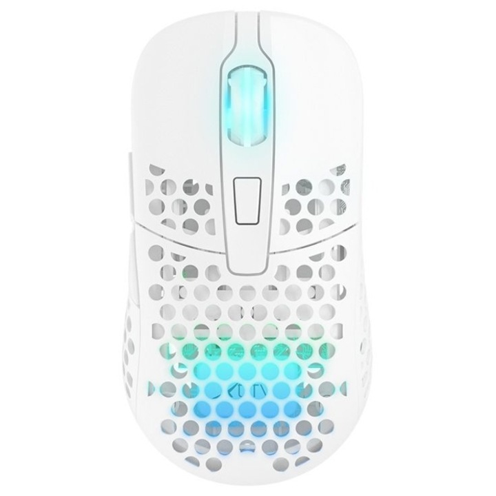 Безжична мишка за гейминг Xtrfy M42 RGB, Ultralight 67g, Бяла