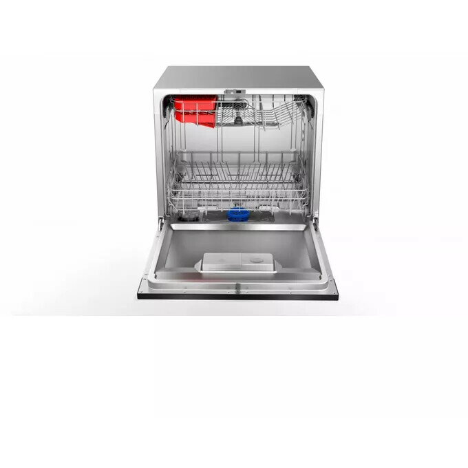Masina spalat vase compacta Toshiba DW-08T2EW, Clasa F, 8 seturi, 7 programe, 55 cm, alba