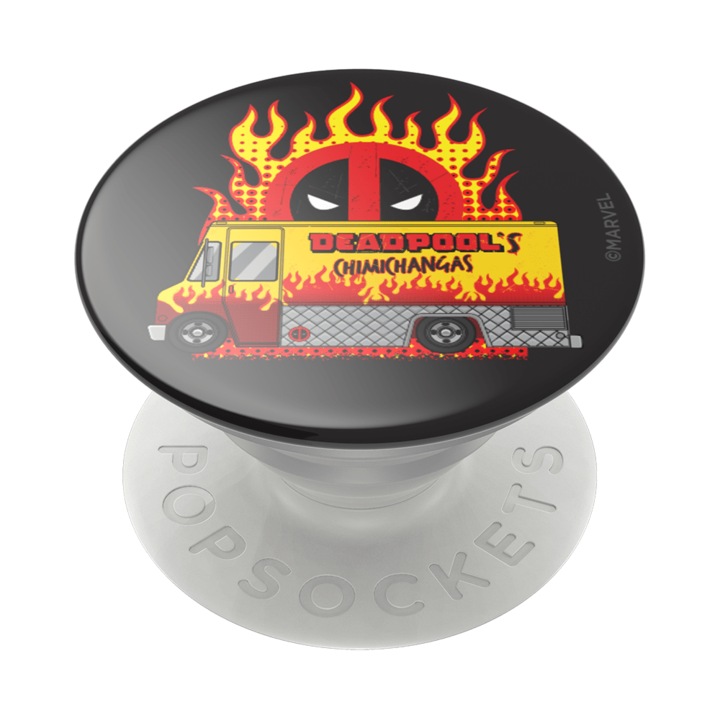 Suport universal de telefon si tableta PopSockets, PopGrip Deadpool Chimichanga