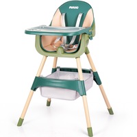 Scaun de Masa 3 in 1 pentru Bebelusi si Copii Mavio®, Model Petite, Varsta 6-36 luni, Inaltime Ajustabila, Centura de Siguranta in 5 Puncte, Tavita Reglabila si Detasabila, Loc pentru Depozitare, Verde