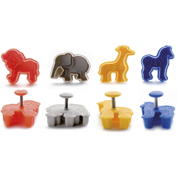 Set 4 forme fursecuri Safari Ibili-Accesorios, plastic, 5 cm, multicolor
