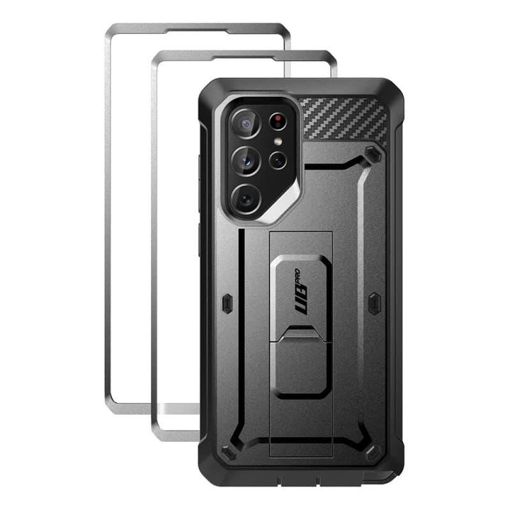 Husa si Clema Curea Supcase Unicorn Beetle Pro pentru Samsung Galaxy S22 Ultra Negru