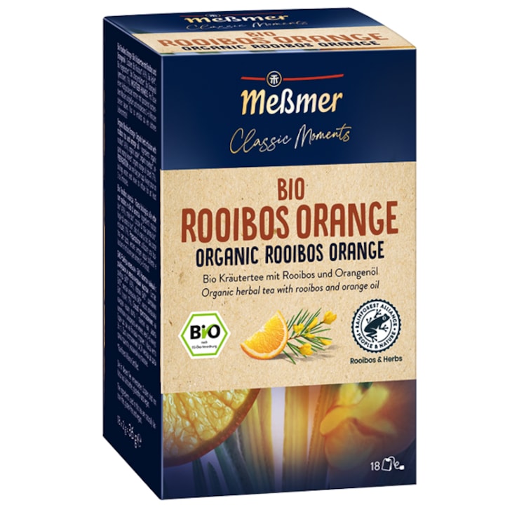Bio vörös tea rooibos és narancs, Messmer Classic Moments, 18 x 2 g