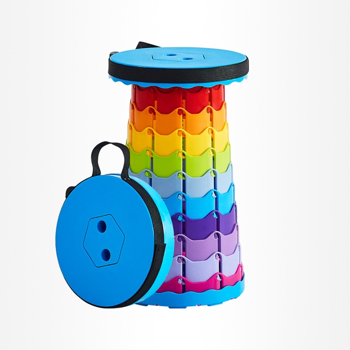 Scaun pliabil portabil, Plastic, 150kg, Multicolor