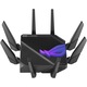 Безжичен рутер Gaming ASUS ROG Rapture GT-AXE16000, AXE16000, Quad-Band, Quad-Core 2.0GHz CPU, 256MB/2GB Flash/RAM, 10G dual-port, AiProtection Pro, Adaptive QoS, VPN Fusion, IPTV, OFDMA, MU-MIMO, Beamforming, Link Aggregation, RGB, AiMesh