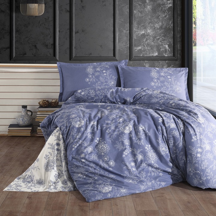 Двойно спално бельо 100% памук ранфорс 4 части king size 240 x 260 см, Elegant, Purple, Classy NALA V2