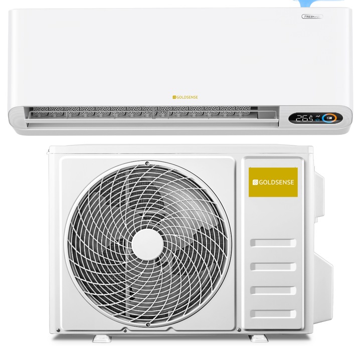 Aparat aer conditionat Goldsense Fresh Air, 12000 BTU/h, aer proaspat, WiFi Ready, Inverter, Sleep Mode, 3D Air Flow