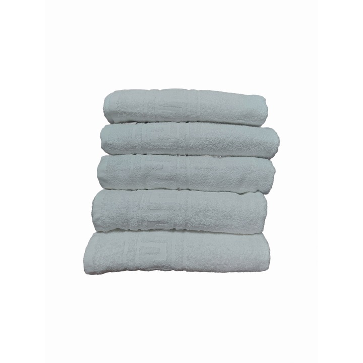 Комплект х 5 кърпи Greek Border 50х90 бяло, 380 GSM