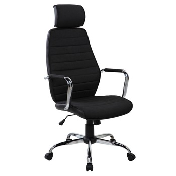 Scaun de birou ergonomic Kring Walter, cu tetiera, Negru Scaun de birou ergonomic Kring Walter, cu tetiera, Negru