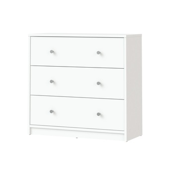 Comoda May, Tvilum 3 sertare, 72 x 30 x 68 cm - ALB Comoda May, Tvilum 3 sertare, 72 x 30 x 68 cm - ALB