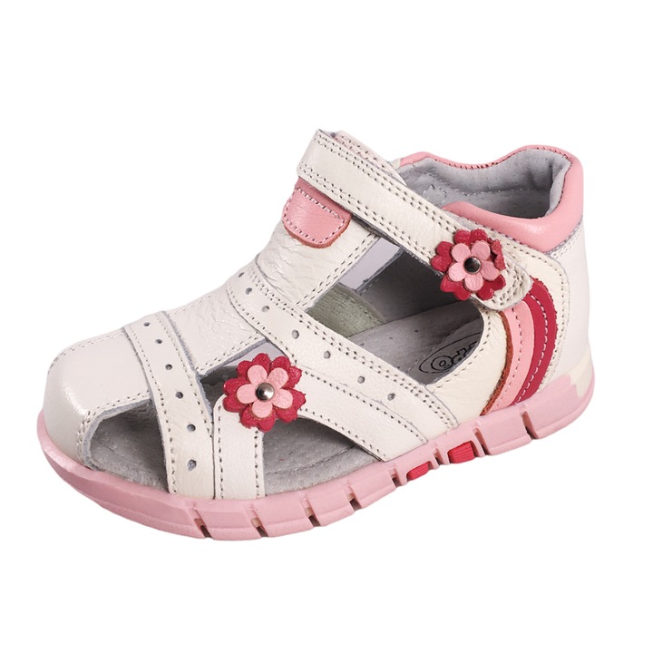 Детски сандали Chippo Baby 623792, 20-25, Естествена кожа, Бял/Розово
