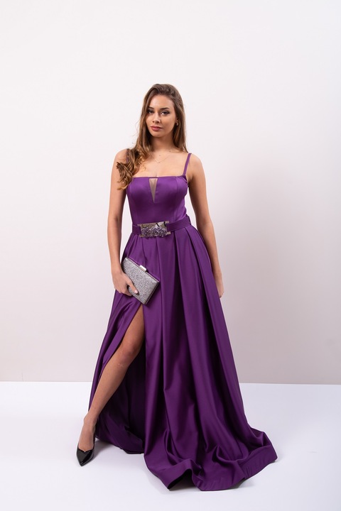 Дамска рокля MODASEGRETA, Официална, Лилав , M