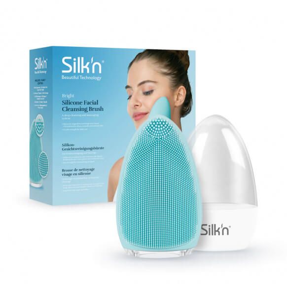 Силиконова четка за почистване на лице Silk'n Bright, Син - eMAG.bg