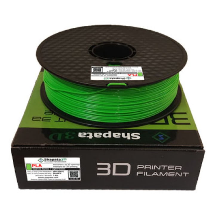 PLA филамент Shapata за 3D принтер 1.75мм, 1кг, Светло зелен