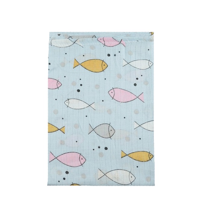 Памучно муселинено одеяло за бебета 80 x 60 cm Mini Junior FB1-AL1