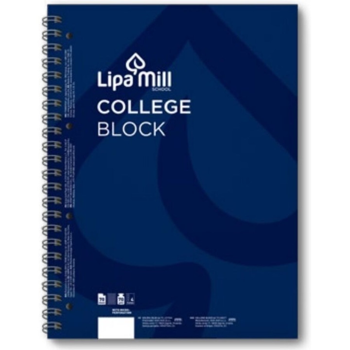 Тетрадка Lipamill College Block A5 Lined Blue 70 листа