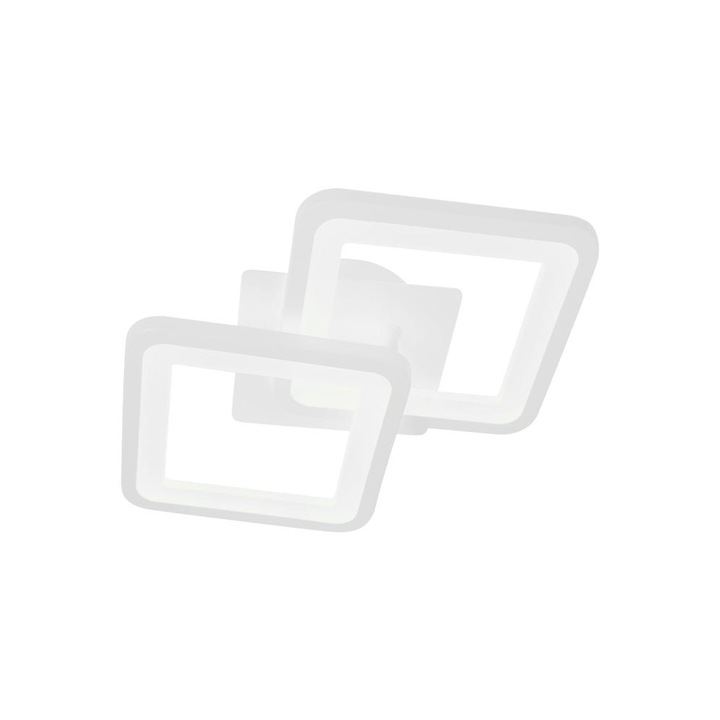 Lustra LED Patrata, Putere 24W, Consum Redus, Lumina Calda, Neutra sau Rece, 2 Surse de Lumina, Alb, Sedia SD3057P