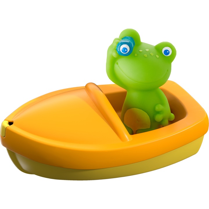 Barcuta de jucarie, Sailor Frog, 12 x 7 x 4.5 cm, Verde/Galben