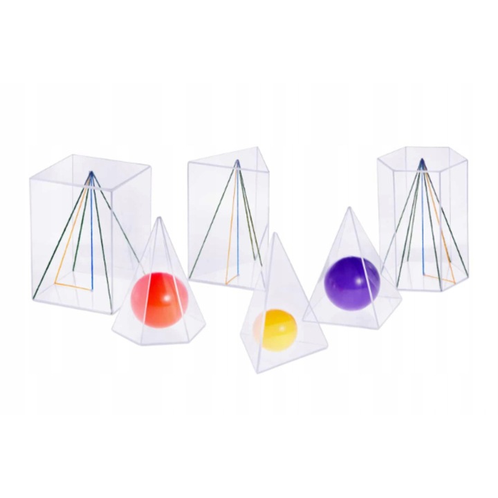 Set forme geometrice, plastic, Transparent