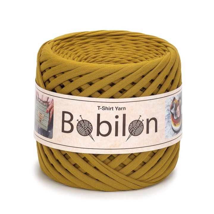 Banda textila Bobilon Mini, 5-7 mm, culoare Golden Lime