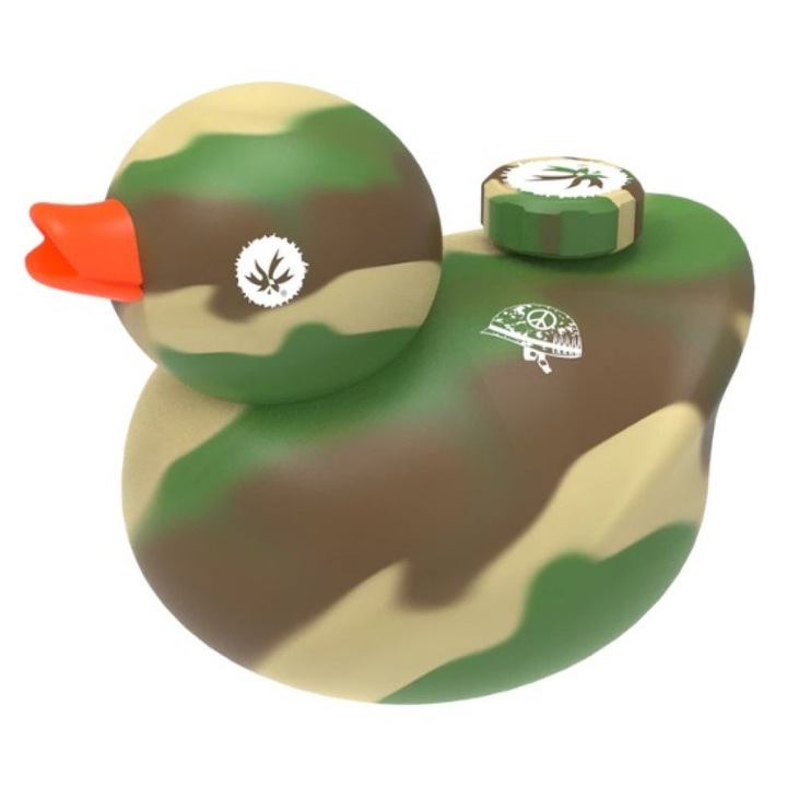 Bong filtrare fum cu apa, tutun plante, plutitor PieceMaker, Kwack Kamo Duck Bubbler, design ratusca, camuflaj