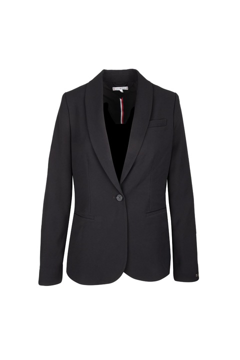 Tommy Hilfiger Alkalmi zakó, egygombos záródással és szabott formával, fém részletekkel az ujjakon, Fekete, XS