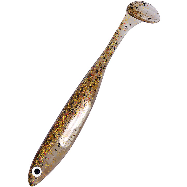 Set 5 buc Shad KP Flash Shad 8.75cm, culoare Crystal Sand, pentru pescuitul la biban, salau si stiuca