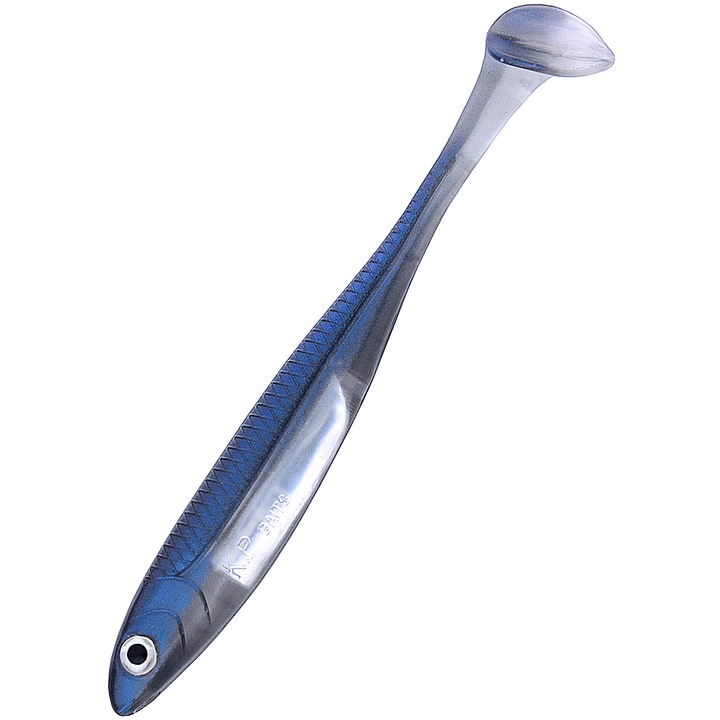 Set 5 buc Shad KP Flash Shad 8.75cm, culoare Blue/Silver, pentru pescuitul la biban, salau si stiuca