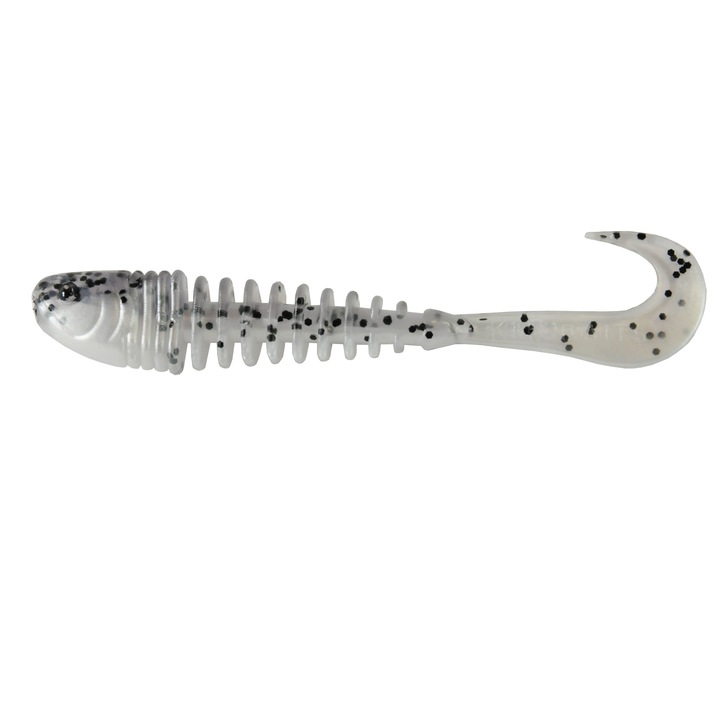 Set 5 buc Twister KP Skeleton Grub 10cm, Salt&Pepper, pentru pescuitul la stiuca, salau, biban sau somn