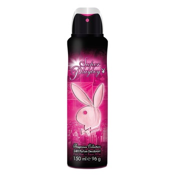 Deodorant antiperspirant spray Playboy Super for Her pentru femei, 150 ml Deodorant antiperspirant spray Playboy Super for Her pentru femei, 150 ml