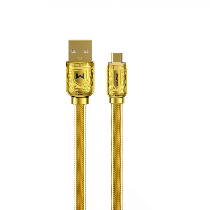 WK Design Sakin sorozatú gyors töltőkábel / USB adatátvitel - microUSB 6A 1m arany (WDC-161)