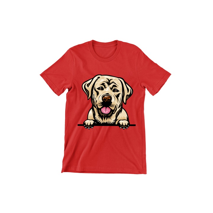 Tricou Copii, Dogs, Hello Labrador, rosu