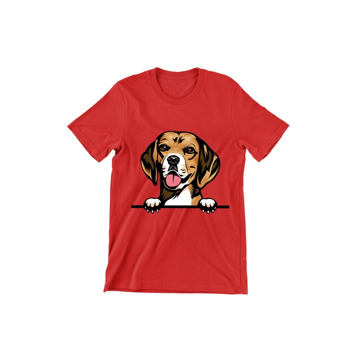 Tricou Copii, Dogs, Hello Beagle, rosu