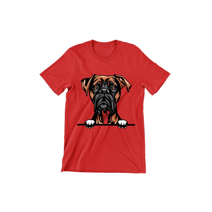 Tricou Copii, Dogs, Hello Boxer, rosu