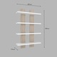 Raft de perete cu 4 polite, suspendat, Nergis, alb cu cordoba, 50 x 80 x 17 cm