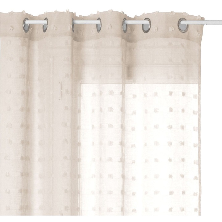 Texturált függöny, 140x240 cm, poliészter, bézs