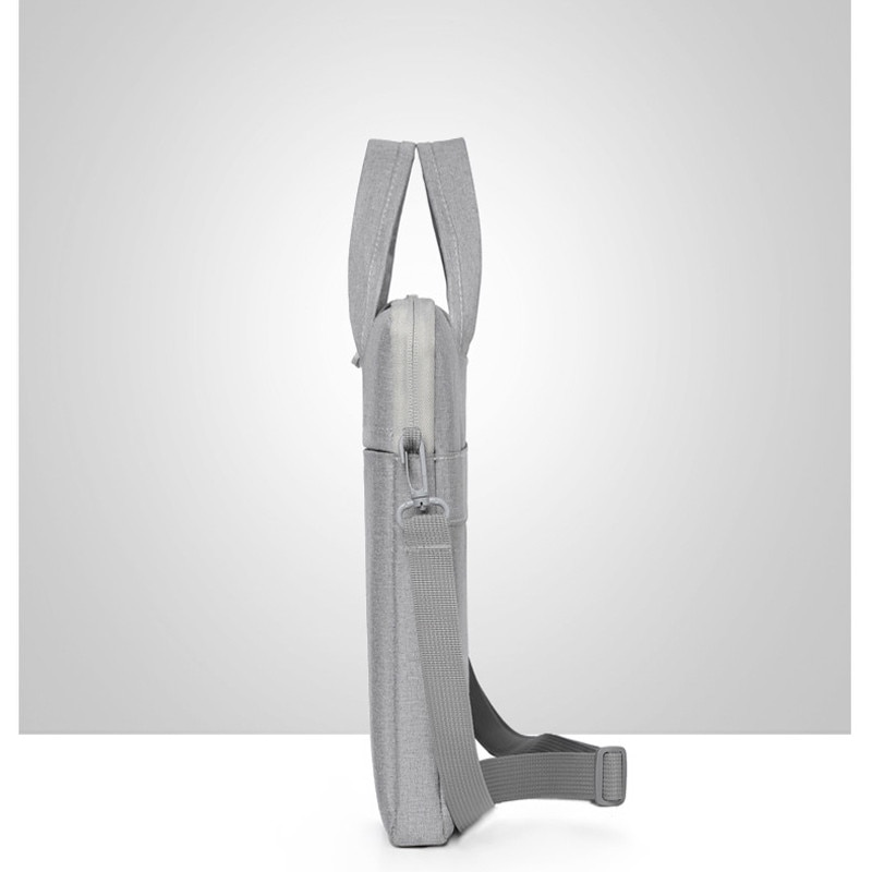 Geanta laptop portabila, MorFansi, Fibre sintetice/Lana, 15.6", 40x30 cm, Gri
