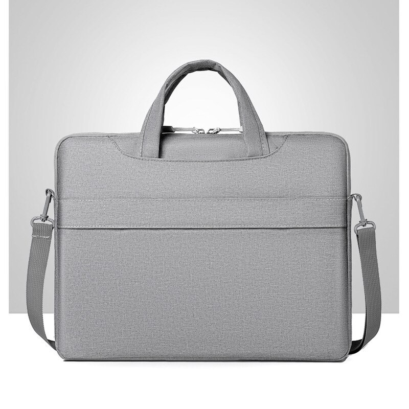 Geanta laptop portabila, MorFansi, Fibre sintetice/Lana, 15.6", 40x30 cm, Gri
