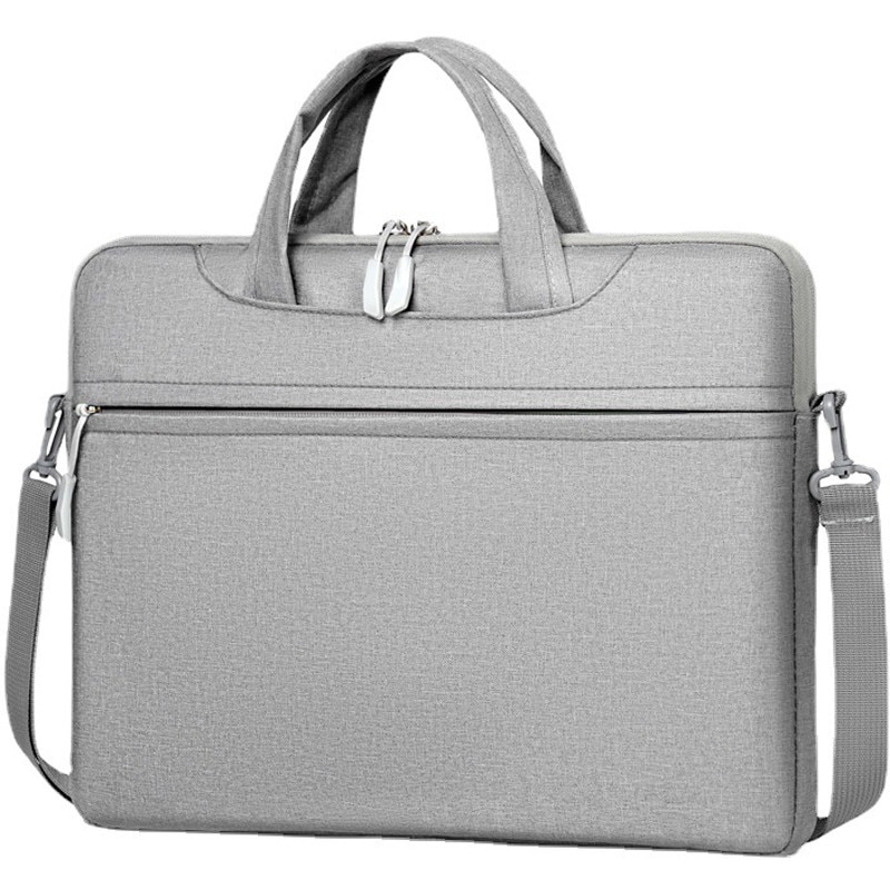 Geanta laptop portabila, MorFansi, Fibre sintetice/Lana, 15.6", 40x30 cm, Gri