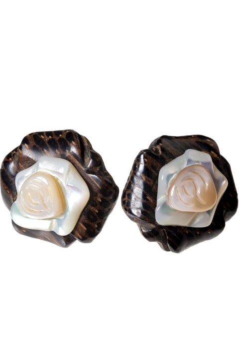 Обеци, Глория Марис, дърво9018458 кафяво/бяло