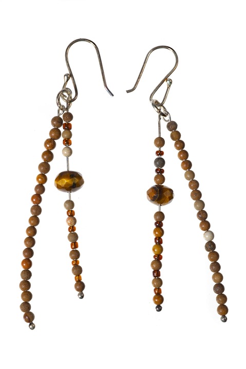 Обеци, Gloria Maris, Prl6480990 Кафяви, 8 см