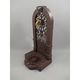 Fantana cu picior de gradina, robinet alama, aluminiu, maro antichizat, H. 75 cm