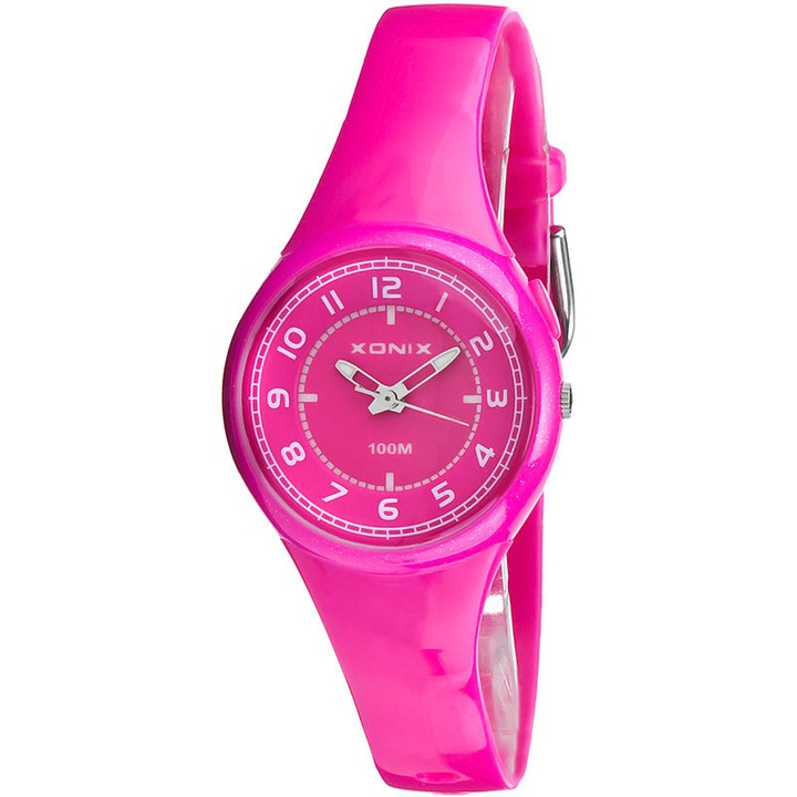 Ceas fete Xonix, analog, iluminat de fundal, WR 100m, Roz