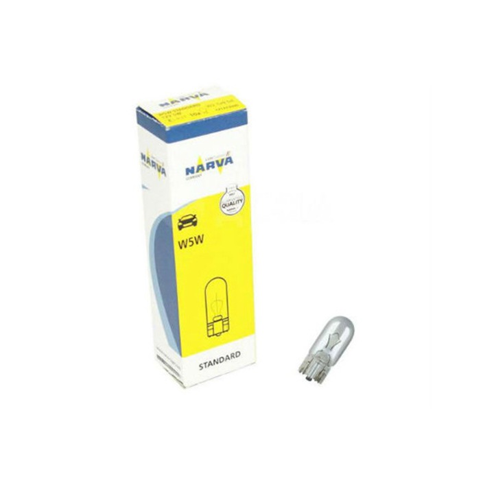 Set 10 bucati becuri fara soclu 12 V, W5W, Narva 78185