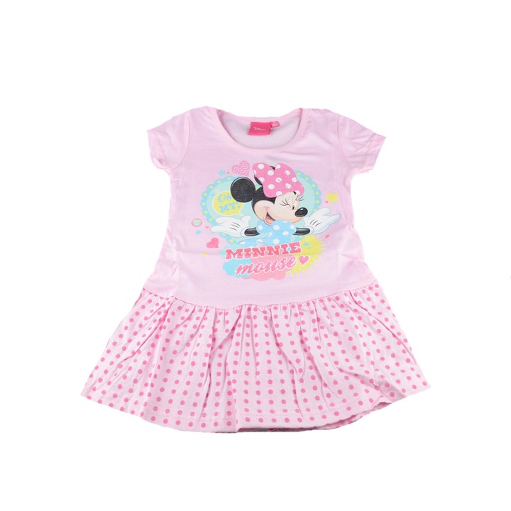 Rochita pentru fete Setino Minnie Mouse MIN-G-DRESS-12-128, Roz 21486