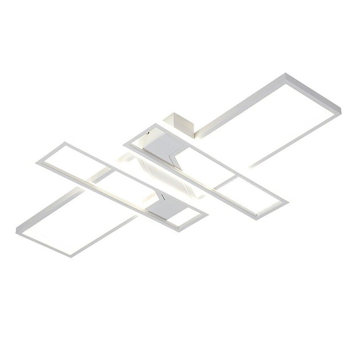 Plafoniera cu LED-uri din aluminiu, Dreptunghiulara, Goeco, Reglabila de la distanta, Alb